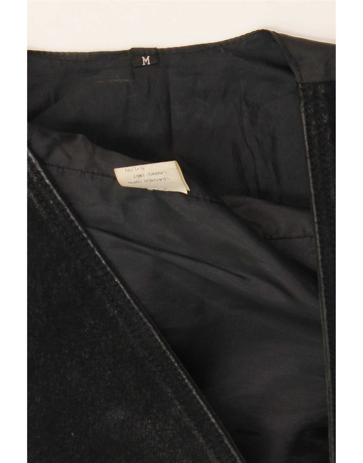 Vestă vintage pentru bărbați din piele intoarsa medie, neagra