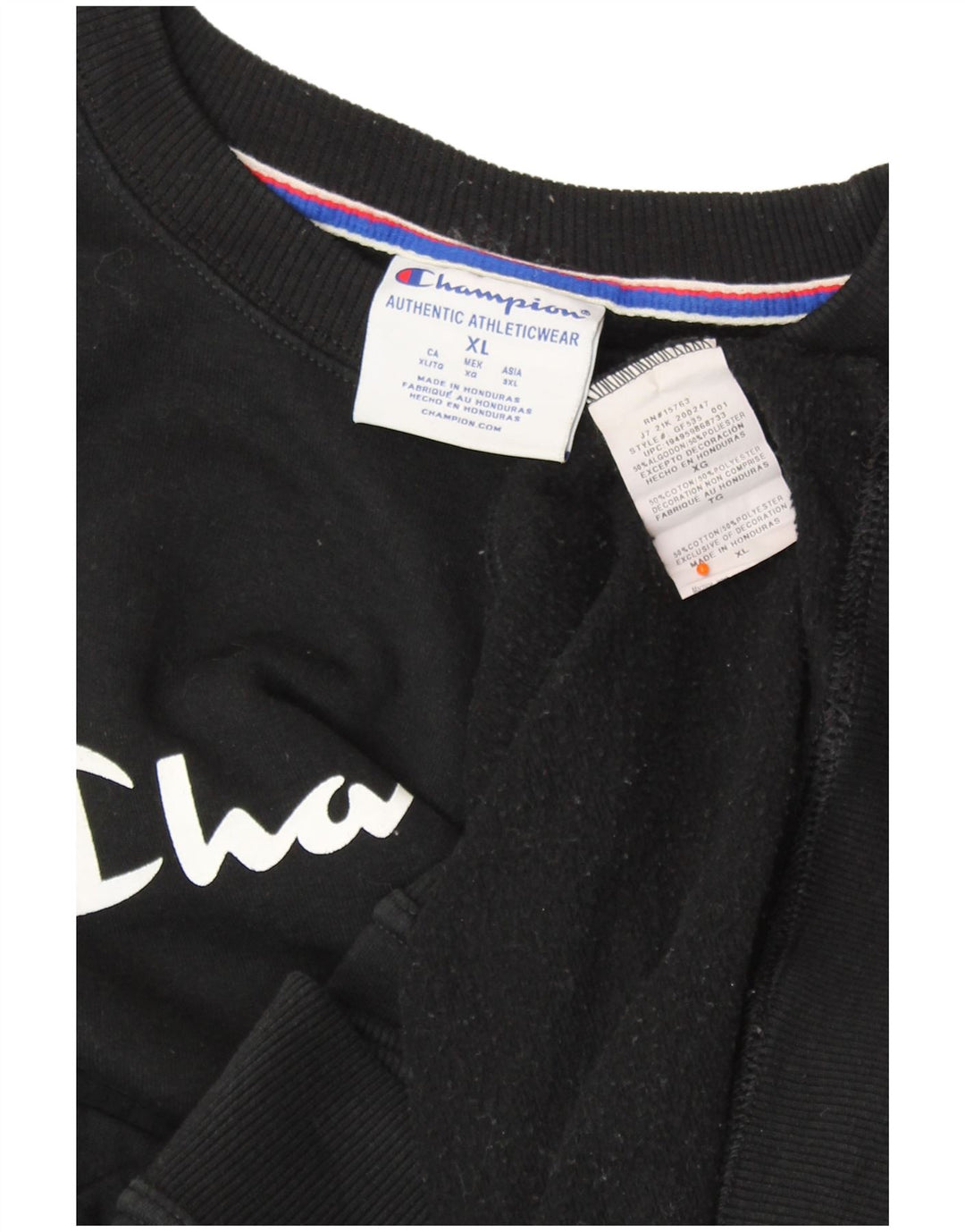 Pulover pentru damă CHAMPION cu grafic supradimensionat, UK 18 XL, negru