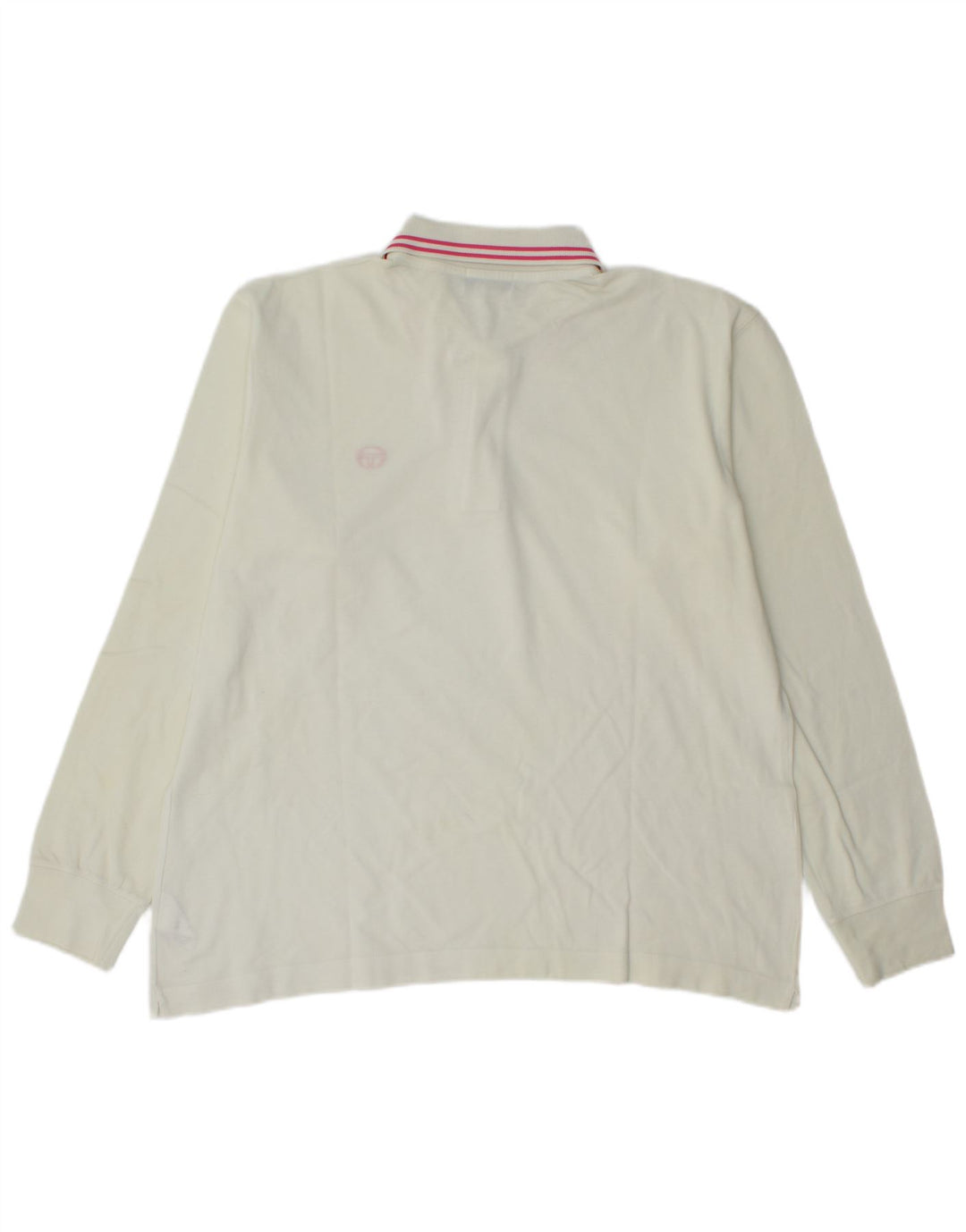 SERGIO TACCHINI Tricou polo cu mânecă lungă pentru bărbați, mare din bumbac alb