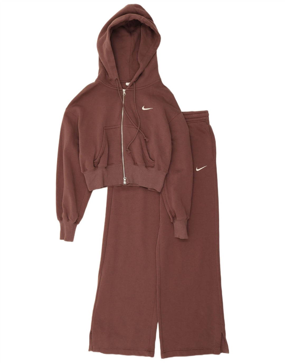 Trening complet Nike pentru femei cu glugă UK 14, bumbac maro mediu
