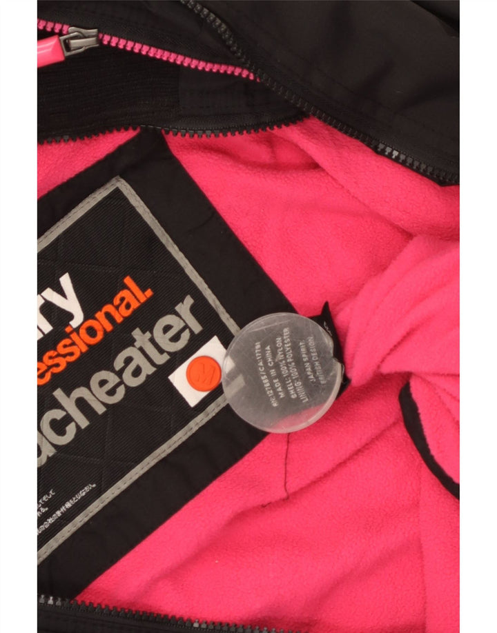 Jachetă Windbreaker cu grafică Superdry pentru femei UK 14 Medium Black