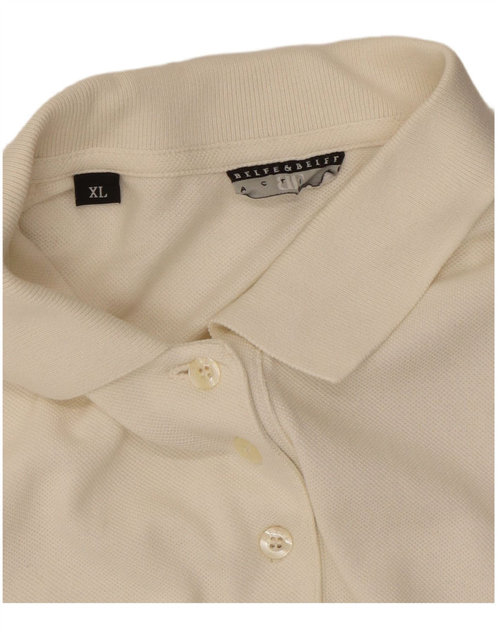 Tricou polo fără mâneci pentru femei Belfe, bumbac alb XL