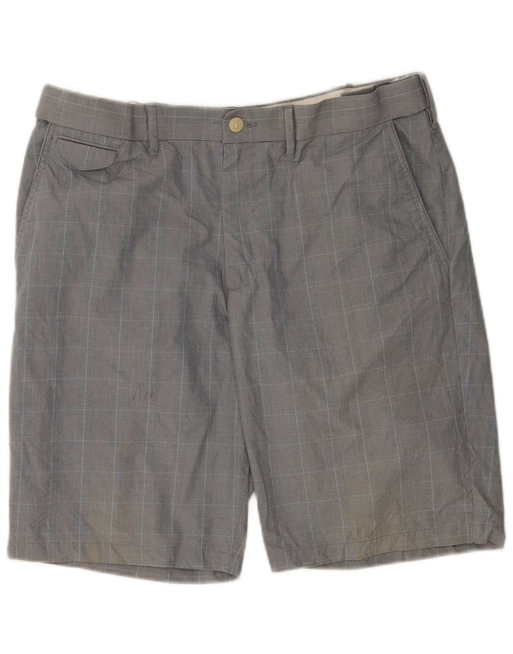 Pantaloni scurți chino pentru bărbați Marks & Spencer W36, bumbac cu carouri, gri mari
