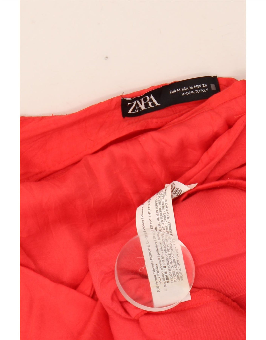 Fusta Mini Asimetrică pentru Femei Zara Mediu W28 Viscoză Roșie