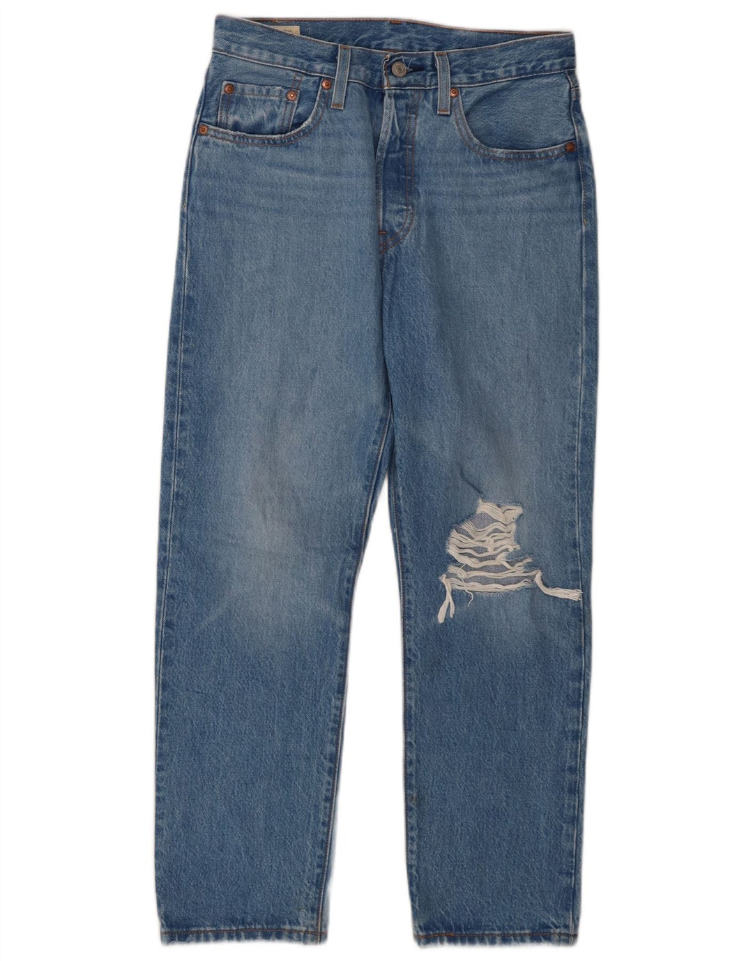Blugi drepti distressed 501 Levi's pentru femei L27 L26 Bumbac albastru