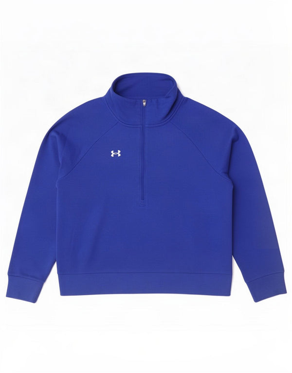 Pulover pentru femei Under Armour, cu fermoar supradimensionat, cu gât, UK 16, mare, albastru