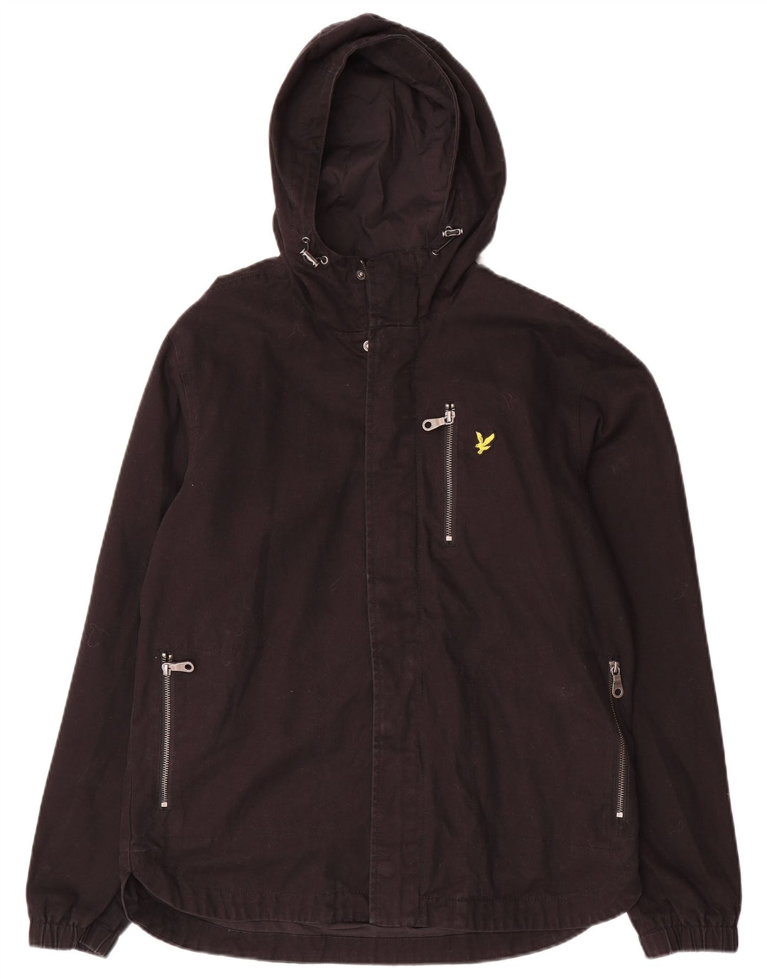 Jachetă bomber cu glugă Lyle & Scott pentru bărbați UK 38, bumbac mediu negru