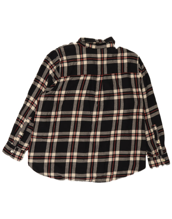 Cămașă de flanel pentru femei Levi's, cu ajustare relaxată, UK 18 XL, bumbac negru cu carouri