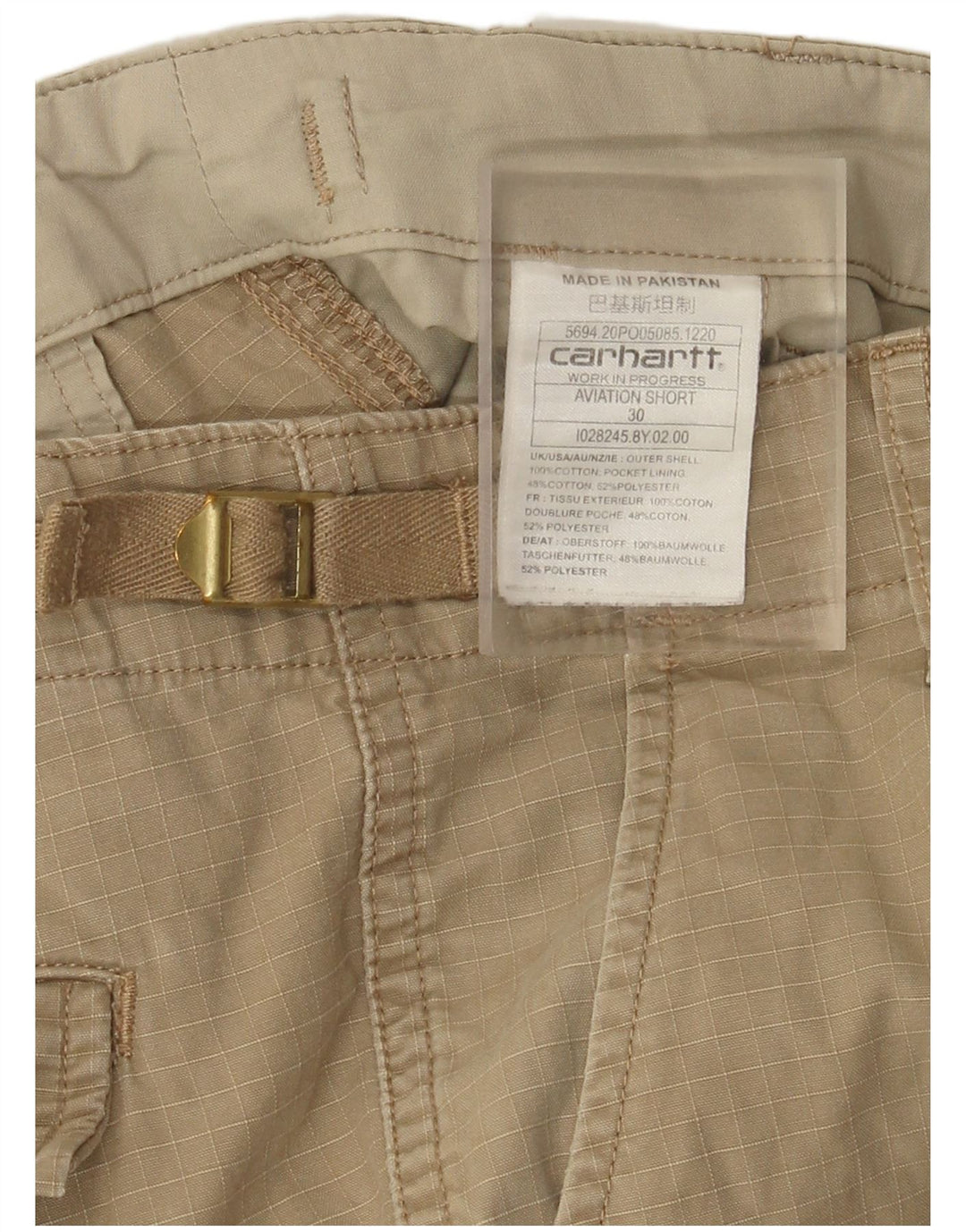 Pantaloni scurți Carhartt pentru bărbați Wip Cargo W30 Medium Beige Check Bumbac
