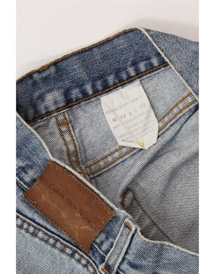 Pantaloni scurți din denim pentru bărbați Calvin Klein W32, bumbac albastru mediu