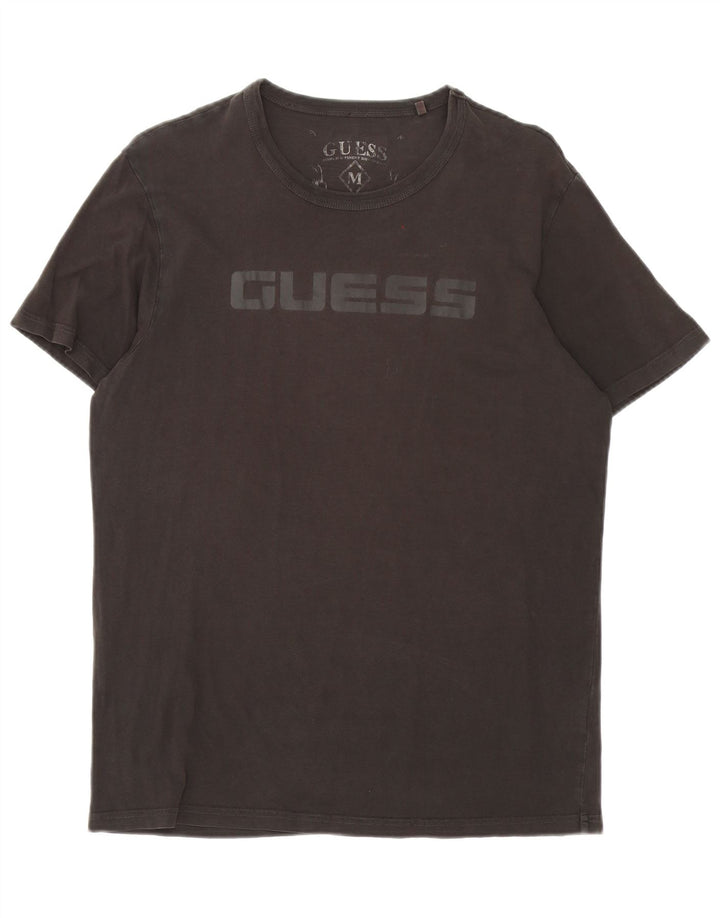 Tricou grafic Guess pentru bărbați Top mediu din bumbac negru