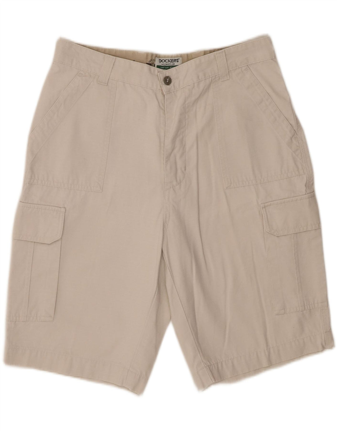 Pantaloni scurti cargo pentru femei Dockers W33, bumbac alb, mediu