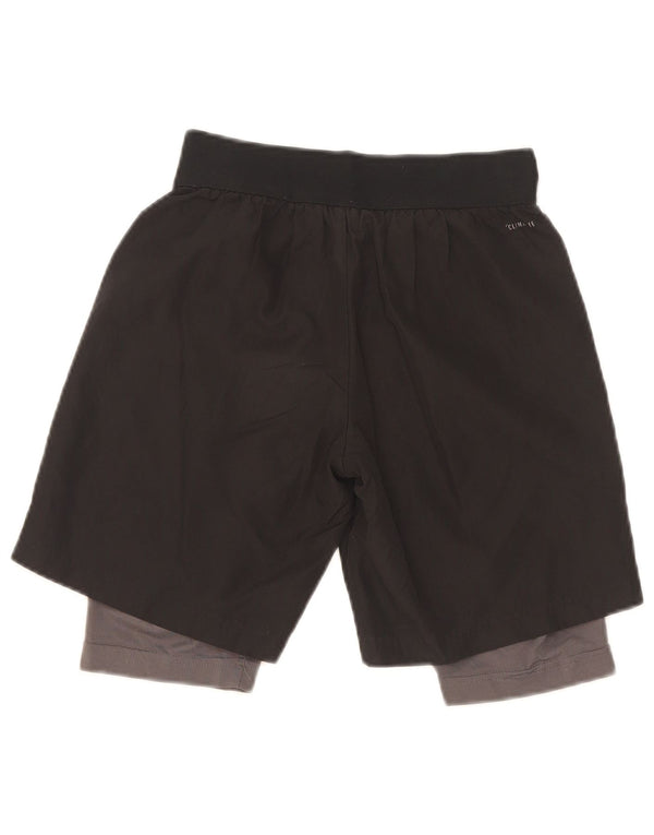 Pantaloni scurți sport adidas Climalite pentru băieți 9-10 ani poliester negru mic