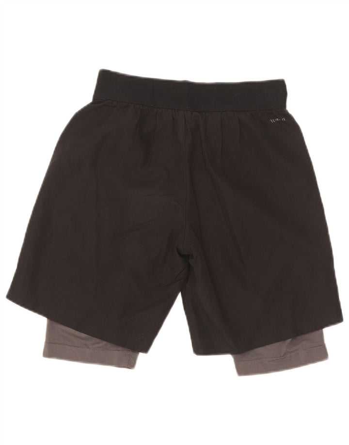 Pantaloni scurți sport adidas Climalite pentru băieți 9-10 ani poliester negru mic