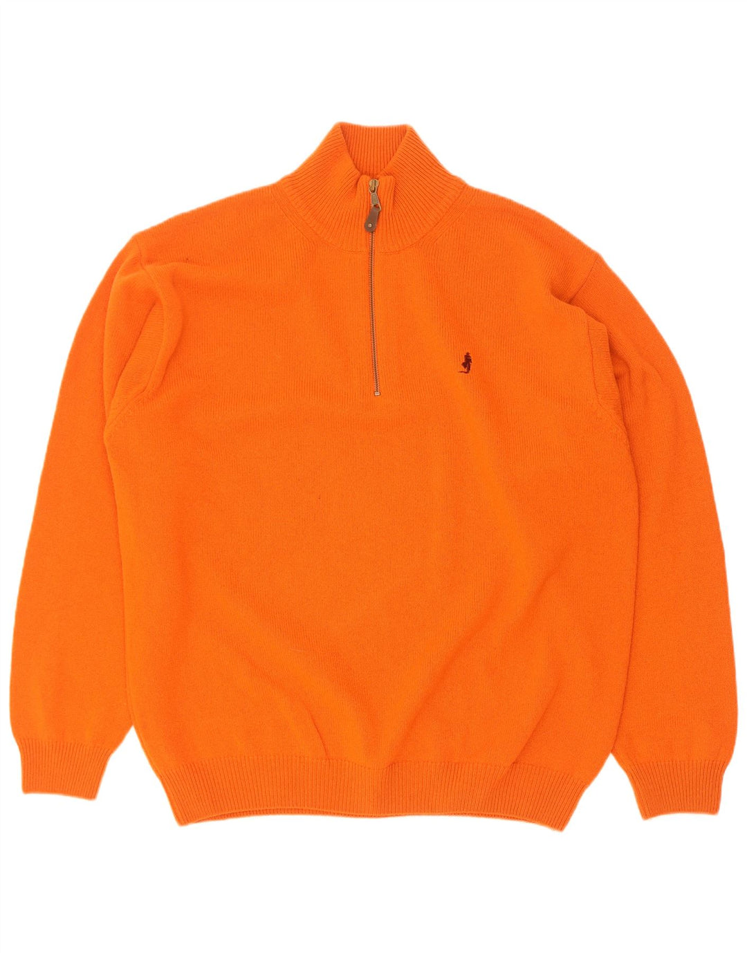 Pulover Marlboro Classics pentru bărbați, cu fermoar și gât, 2XL, lână portocalie