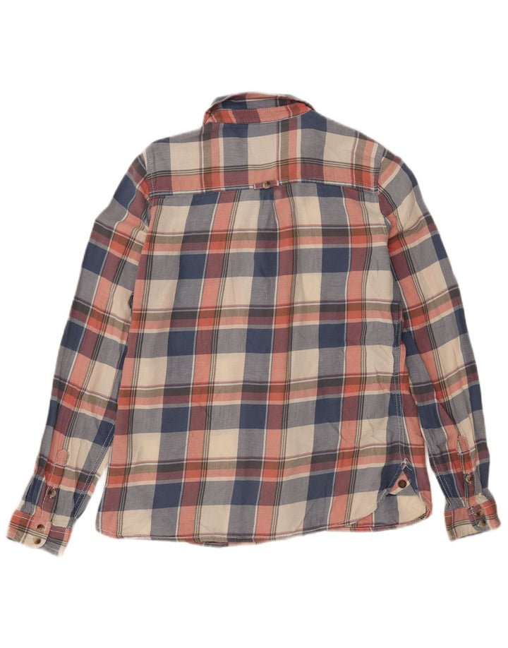 Cămașă de flanel pentru femei Fat Face, cu ajustare clasică, UK 12 Medium, bleumarin, carouri