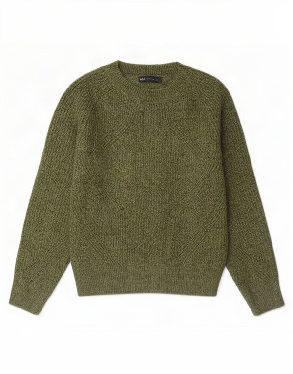 Pulover pentru femei Marks & Spencer, cu gât de barcă, UK 10 Mic Kaki Acrilic