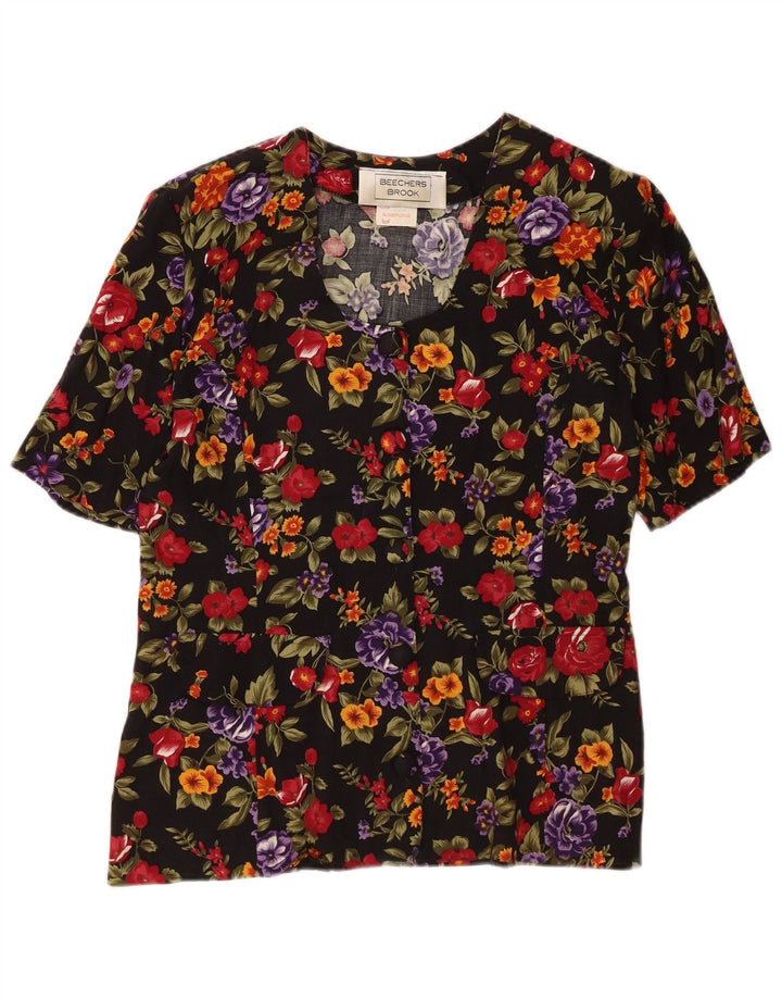 BEECHERS BROOK Womens 2 Piece Set UK 12 Medium W28 Black Floral Rayon