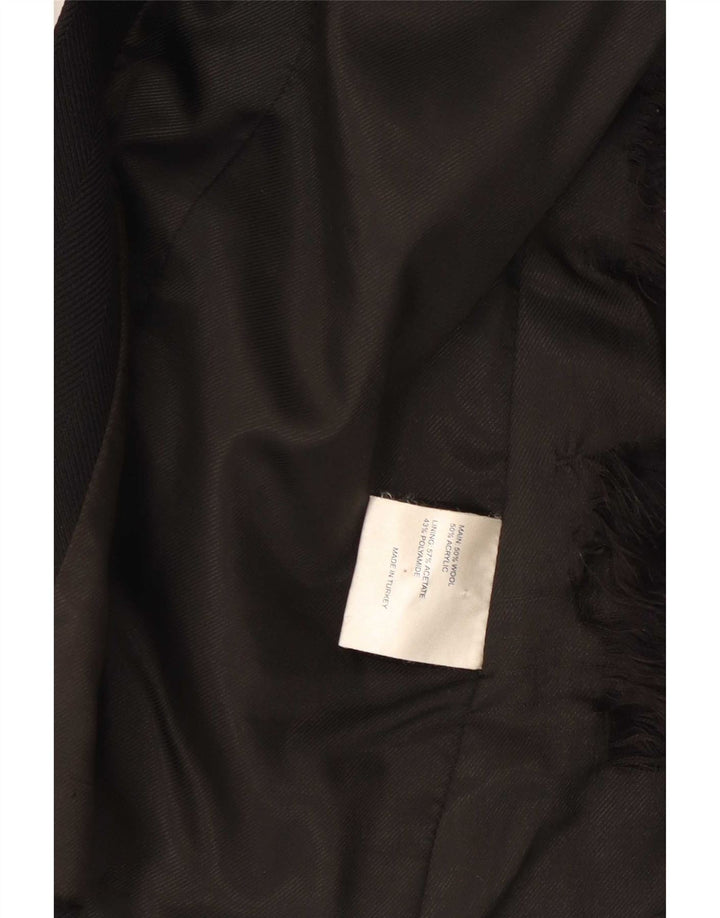 Karen Millen Palton pentru femei UK 8 Mic Lână Neagră
