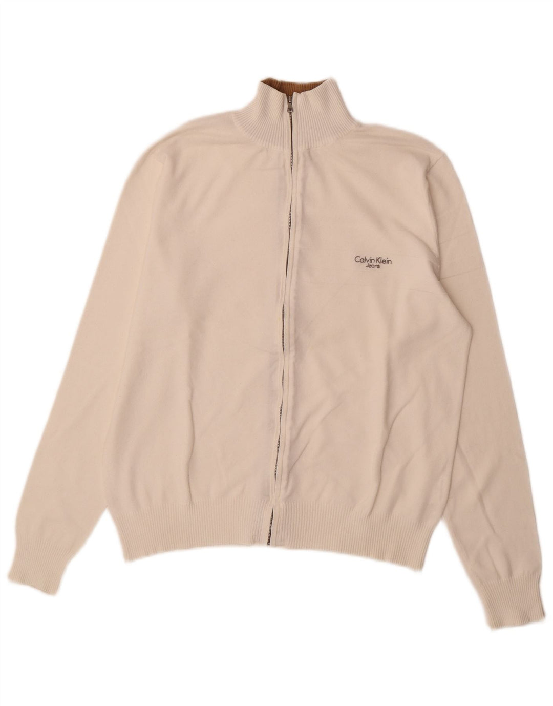 Pulover cardigan pentru bărbați Calvin Klein Jeans, bumbac alb mare
