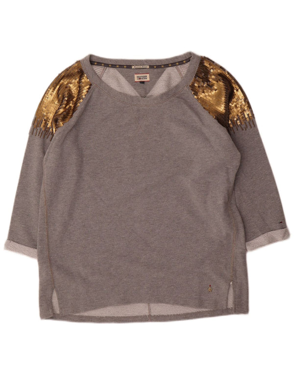 Hanorac pentru femei Tommy Hilfiger Pulover UK 16 mare, gri, bumbac color bloc