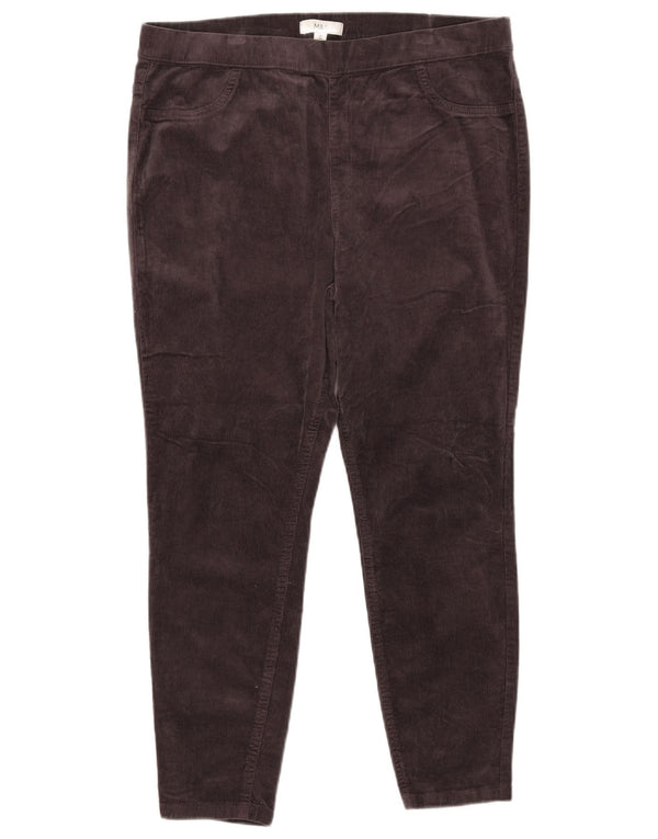 Marks & Spencer Pantaloni crop din velur pentru femei UK 16 Large W30 L25 Gri