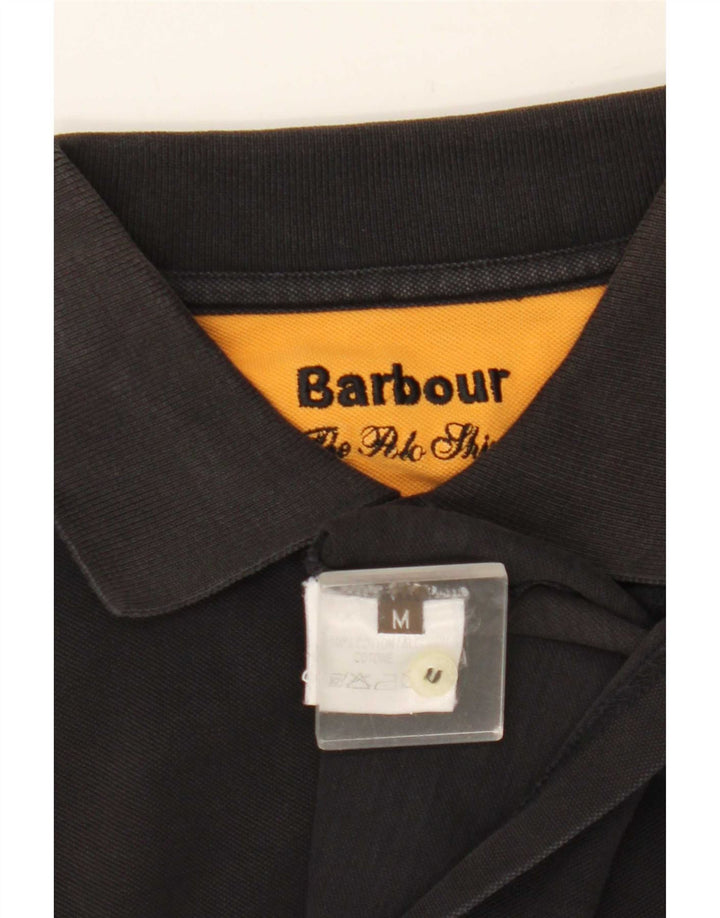Barbour Tricou polo pentru bărbați, bumbac mediu negru