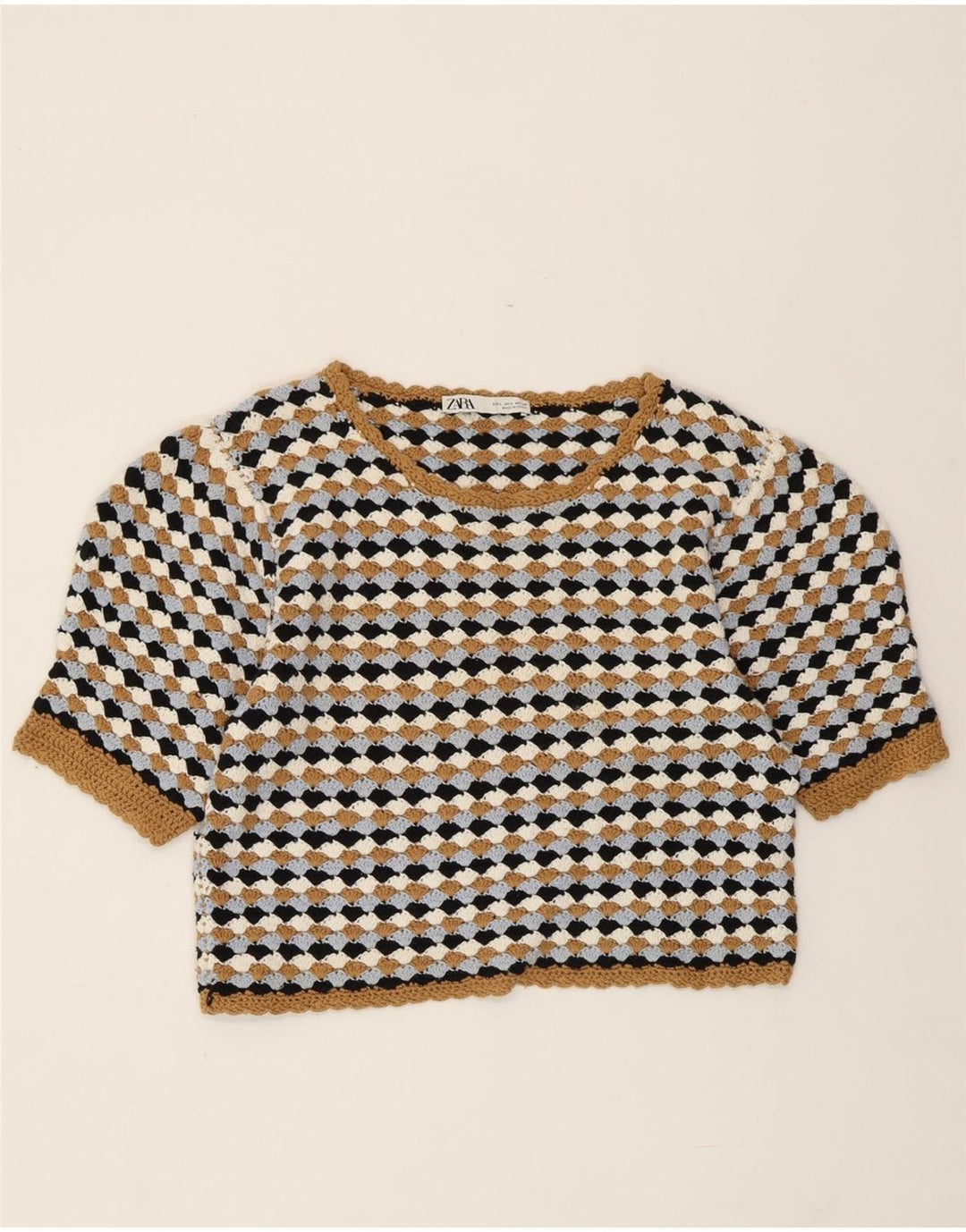 Pulover de damă ZARA cu gât de barcă, mare, multicolor