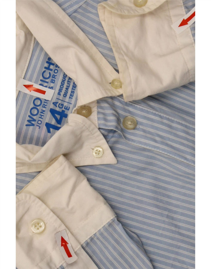 Cămașă Woolrich pentru băieți 13-14 ani, bumbac cu dungi albastre