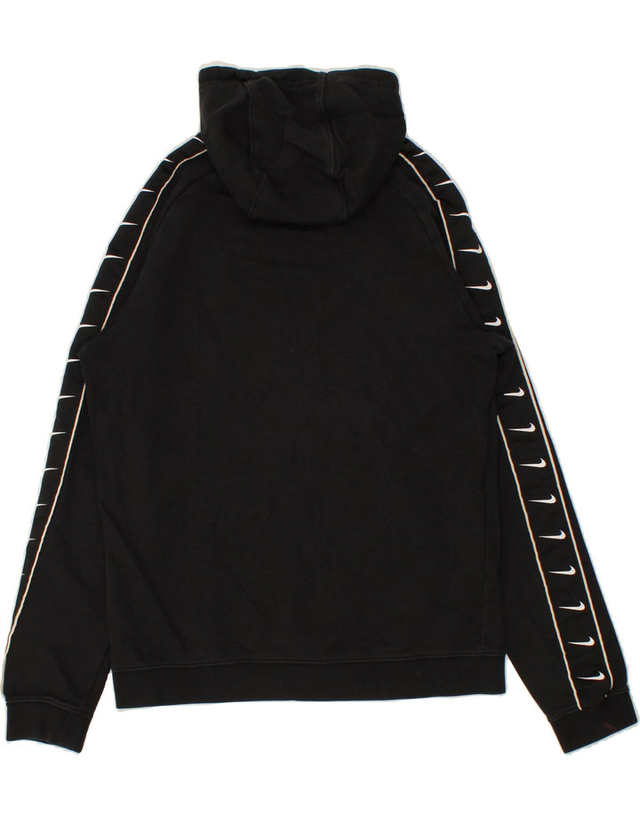 Pulover NIKE pentru bărbați cu glugă grafic, bumbac mediu negru