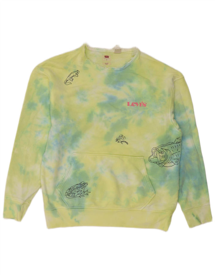 Pulover Levi's pentru bărbați, cu grafică relaxată, din bumbac verde mediu Tie Dye