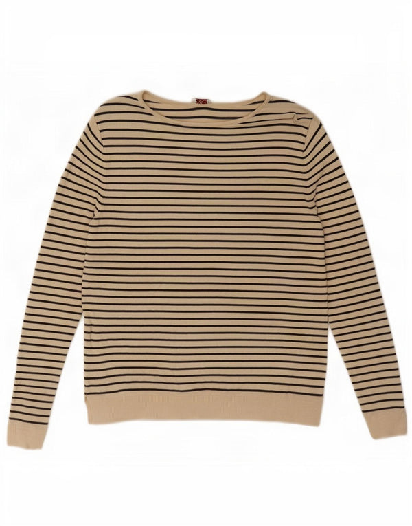 Pulover pentru femei Zara, cu gât de barcă, Marea Britanie 10 Mici, Bej, cu dungi Nautic