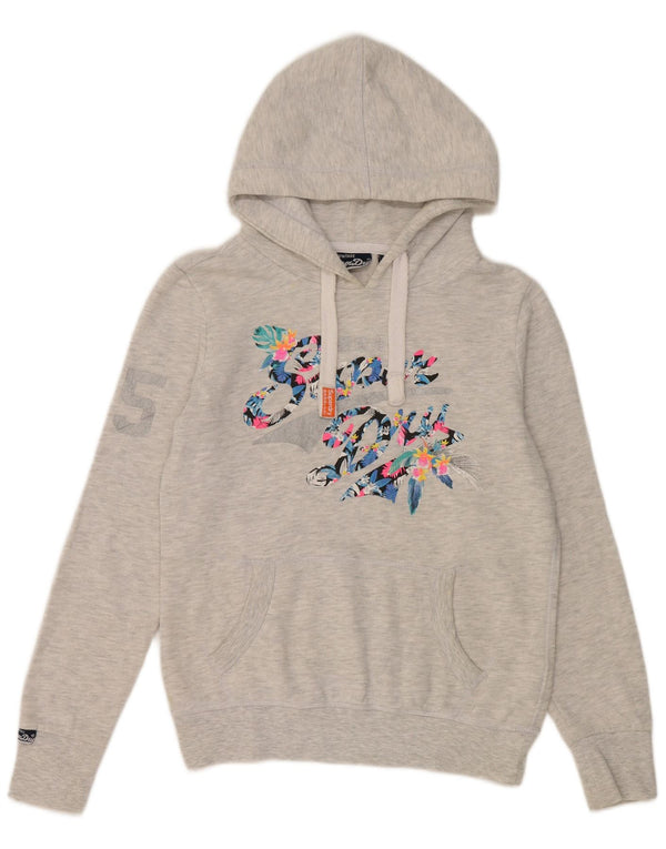 Pulover supradimensionat cu glugă Superdry pentru femei UK 10, bumbac gri mic