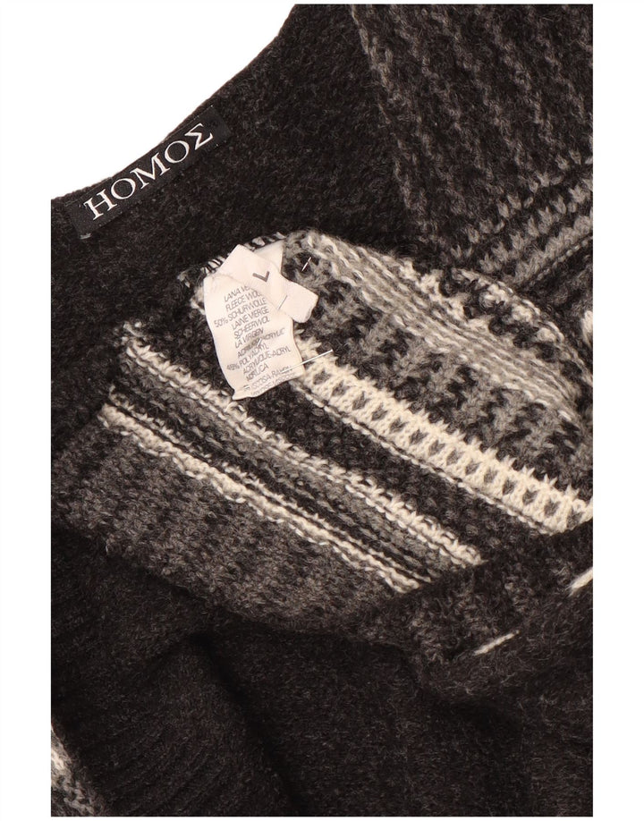 Cardigan Vintage fără mâneci pentru bărbați, lână mare, cu dungi gri