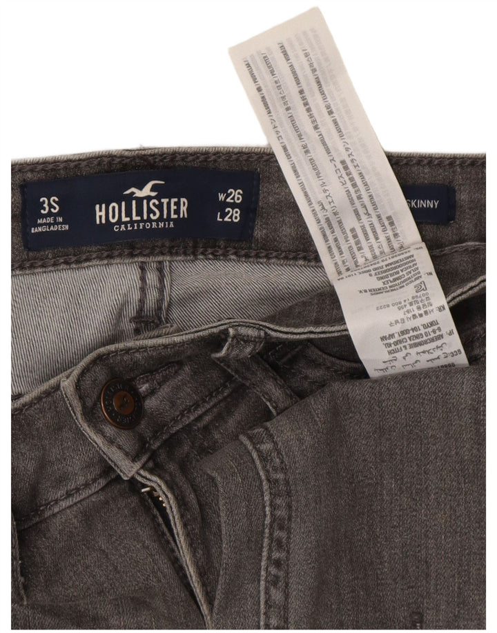 Blugi skinny distressed pentru femei Hollister W26 L28 bumbac gri