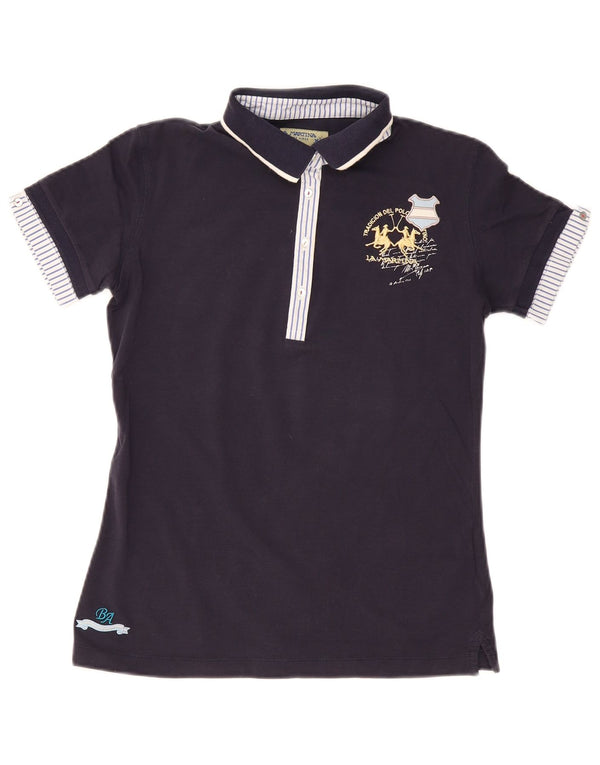 Tricou polo pentru femei La Martina UK 4 XS Bumbac bleumarin