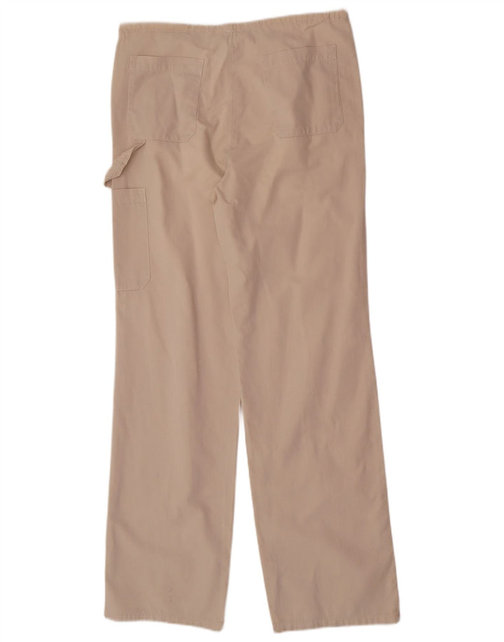 Pantaloni cargo drepti pentru femei Benetton IT 40 Small W30 L32 Bej Bumbac