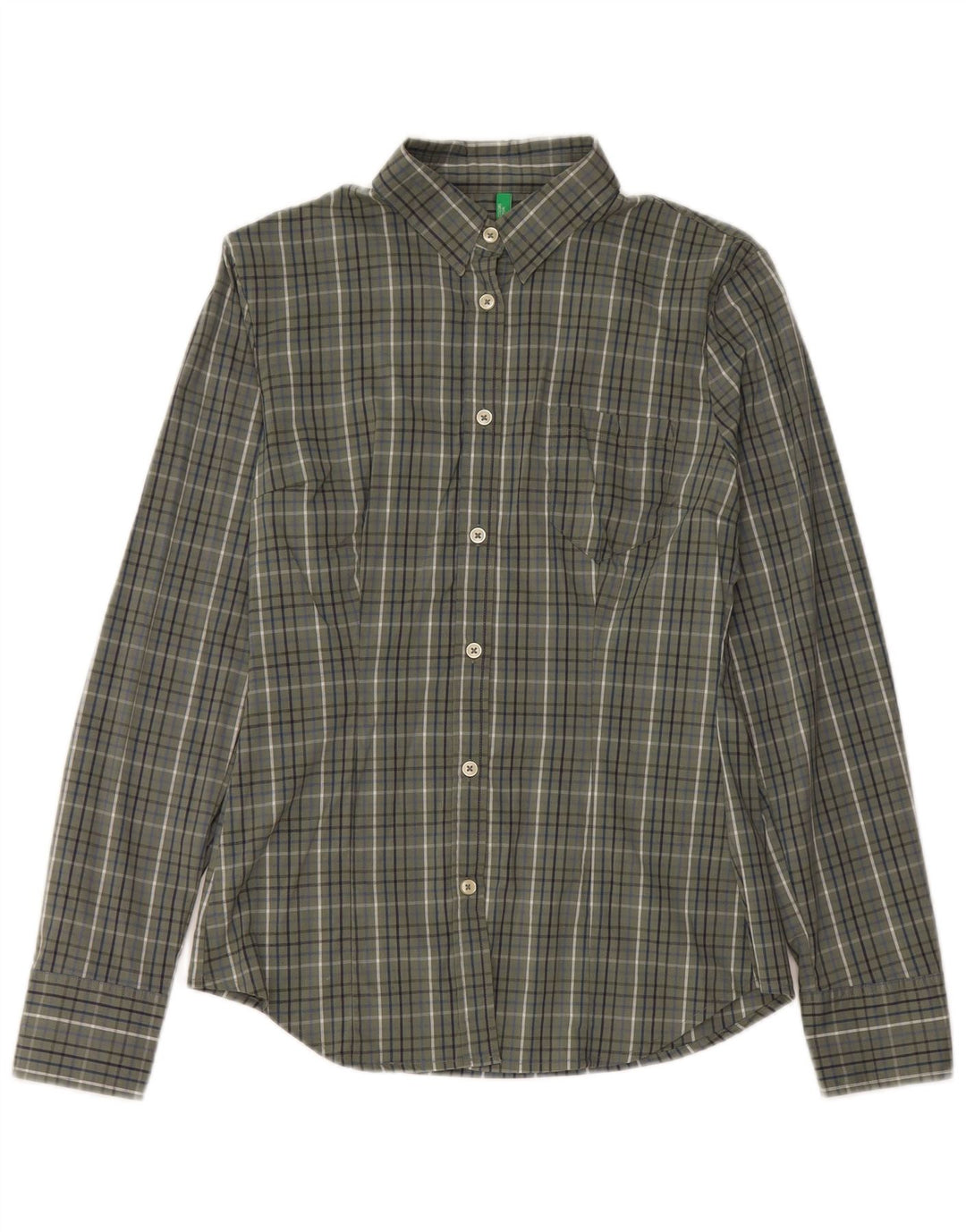 Cămașă Benetton pentru femei UK 12 Medium Khaki Check Bumbac