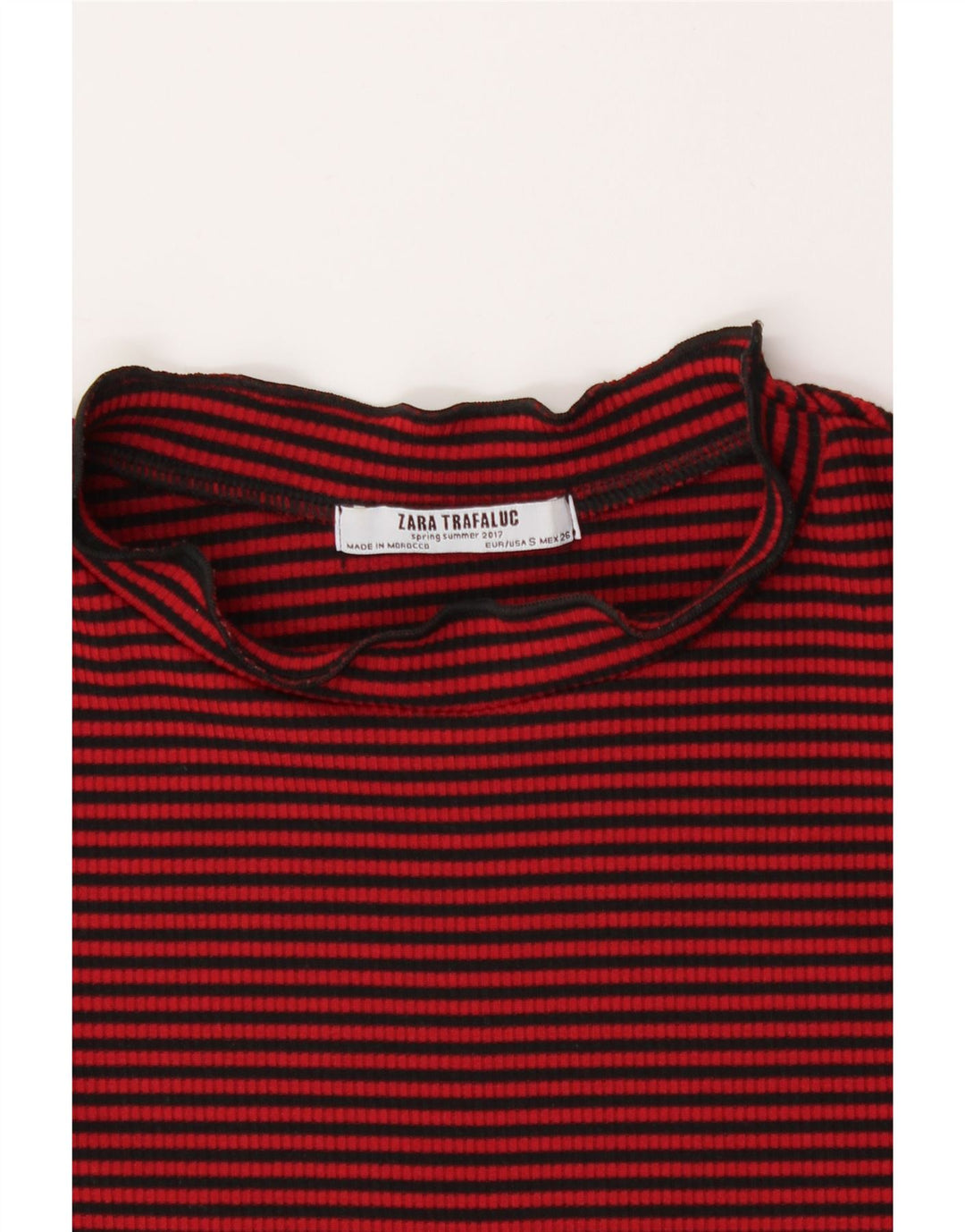 ZARA Womens Blouse Top UK 8 Small Burgundy Striped Vintage Zara and Second-Hand Zara from Messina Hembry 