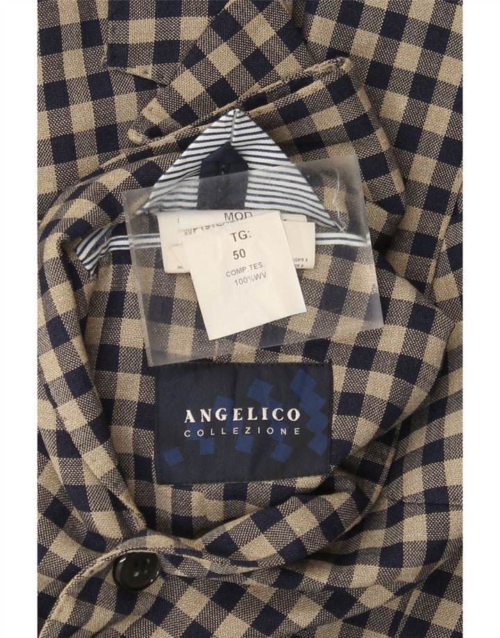 Jachetă pentru bărbați Angelico, cu 2 nasturi, IT 50, mare, bej, lână vichy
