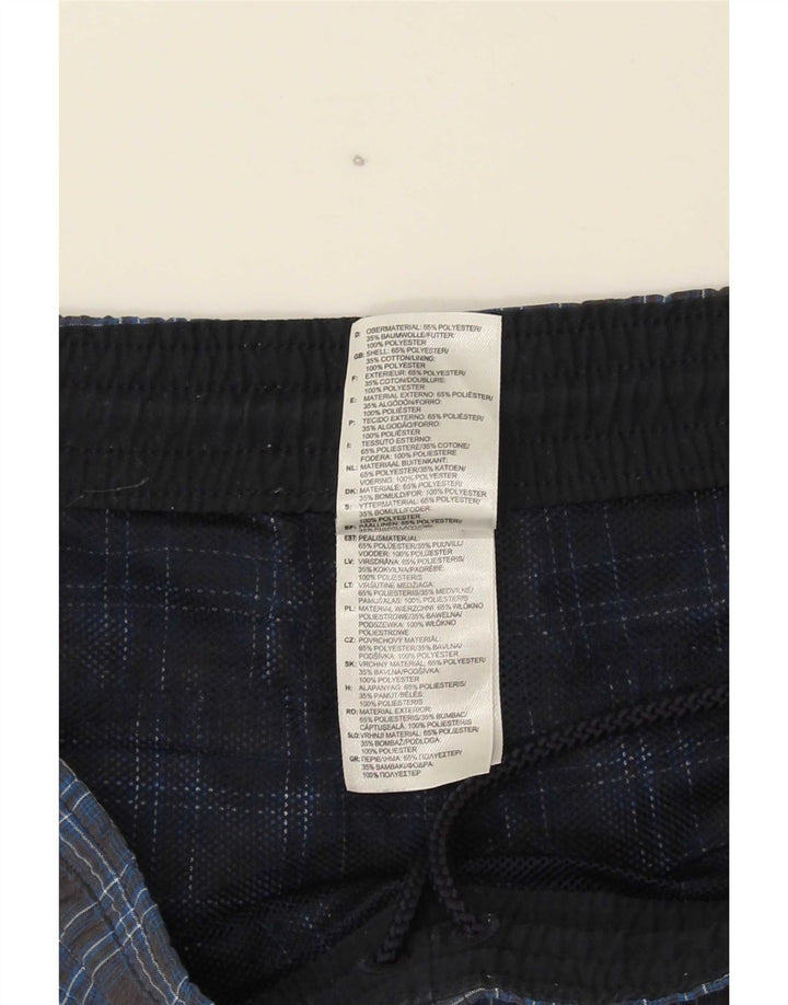 Pantaloni scurți de înot Adidas pentru bărbați, poliester cu carouri mici, bleumarin