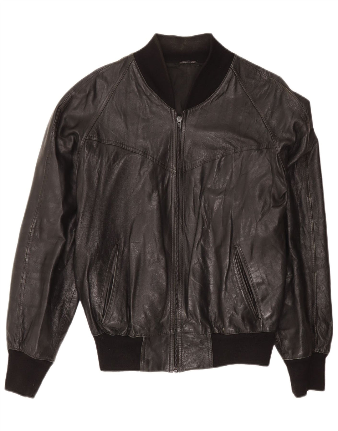 Jachetă de piele vintage pentru bărbați UK 40 Large Black
