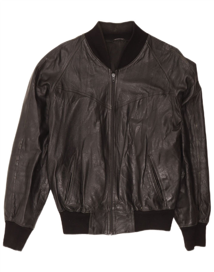 Jachetă de piele vintage pentru bărbați UK 40 Large Black