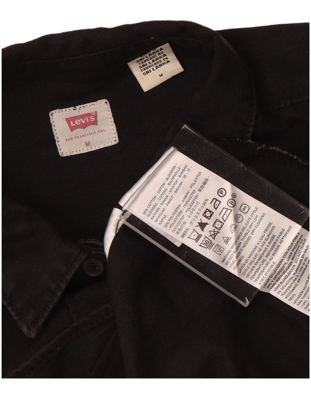 Cămașă de blugi supradimensionată pentru femei LEVI'S UK 14 bumbac mediu negru