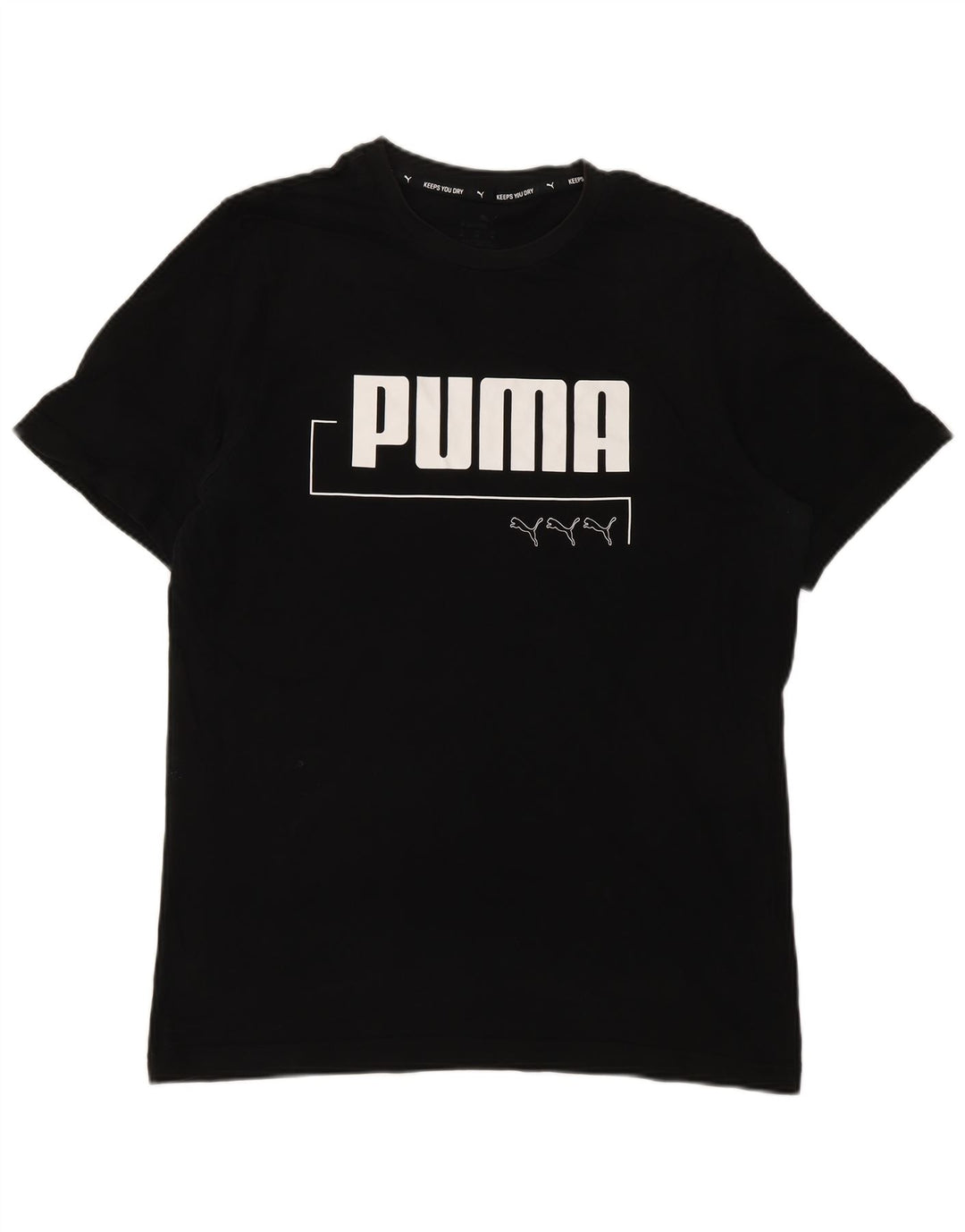 Tricou grafic PUMA pentru bărbați Top mediu din bumbac negru