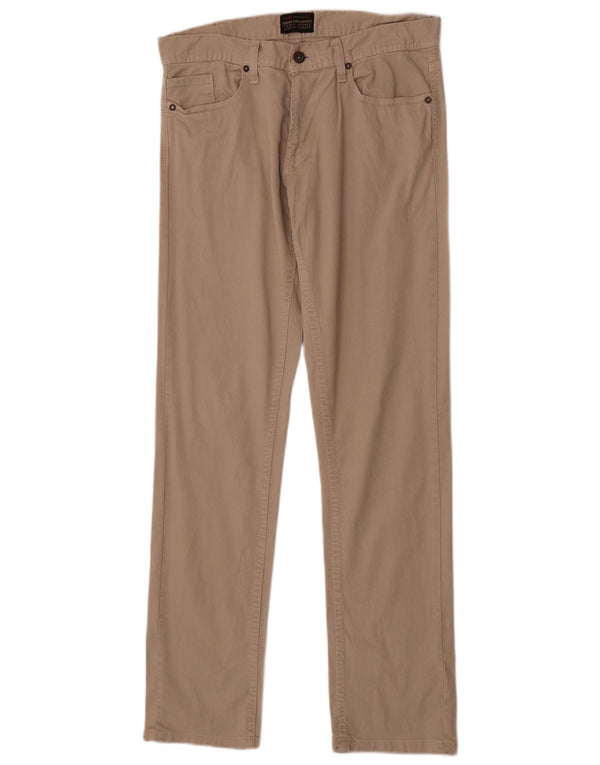 Blugi drepți pentru bărbați Zara EU 42 Large W32 L34 Bej Bumbac