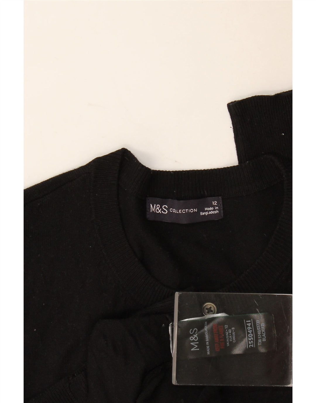 Pulover cardigan pentru femei Marks & Spencer UK 12 Medium Black Viscose