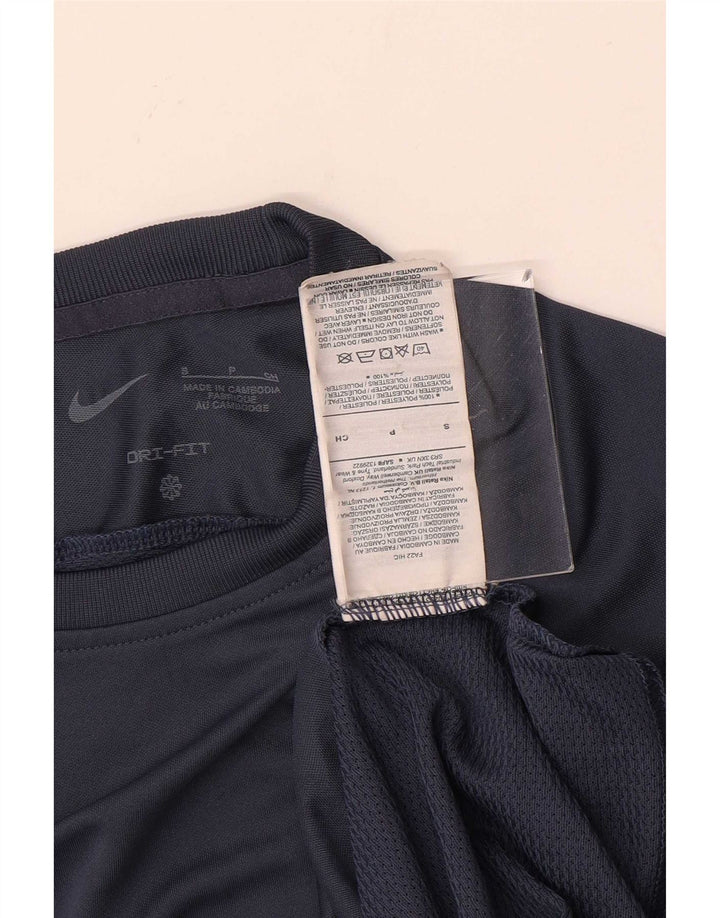 Tricou pentru bărbați Nike Dri Fit Top mic, albastru bleumarin, poliester color bloc