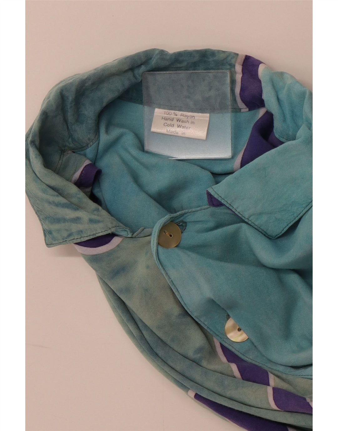 Cămașă VINTAGE pentru bărbați cu model abstract, XL, raion albastru