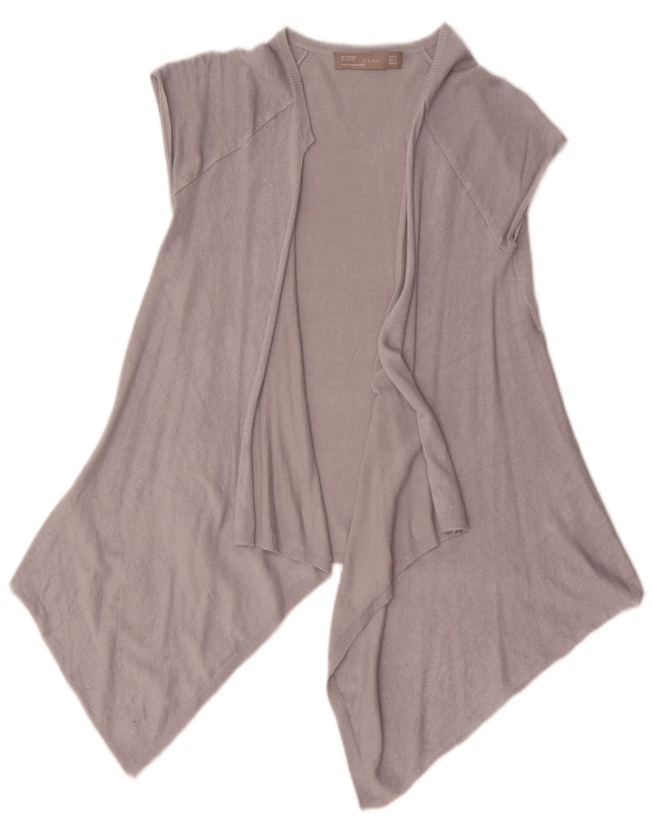 Top cardigan deschis asimetric pentru femei Zara UK 10 mic gri